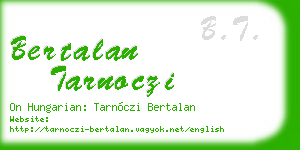 bertalan tarnoczi business card