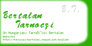 bertalan tarnoczi business card